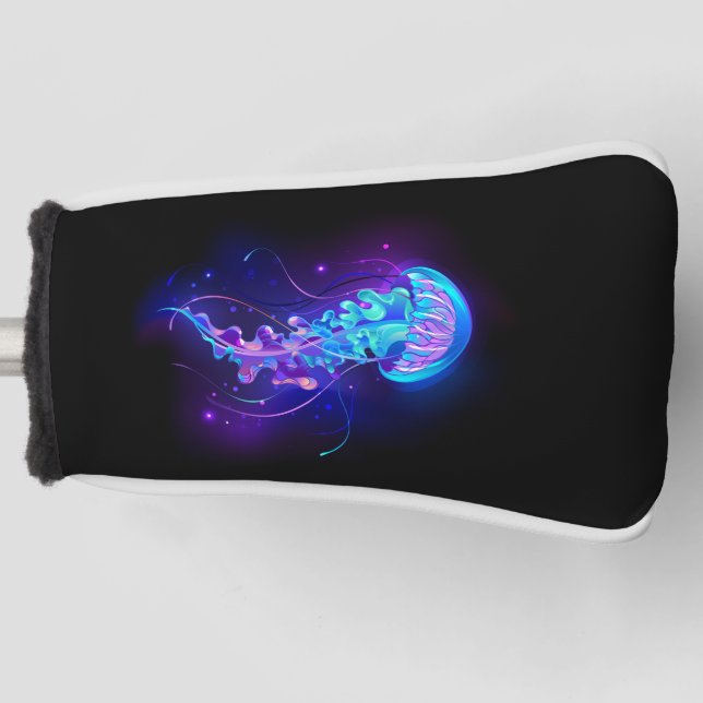 Vibrant Colour Glowing Jellyfish Golf Head Cover (Front)