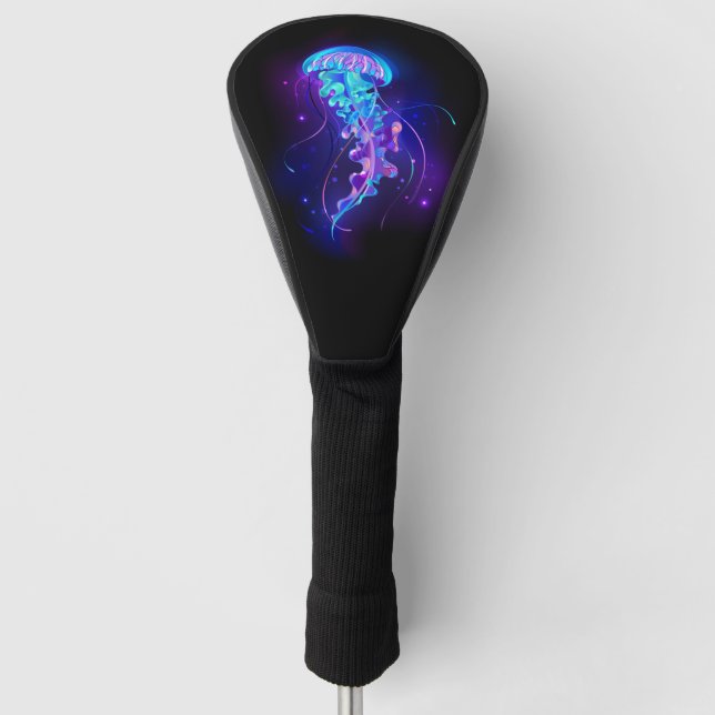 Vibrant Colour Glowing Jellyfish Golf Head Cover (Front)