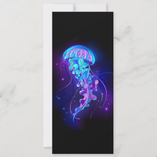Vibrant Colour Glowing Jellyfish Invitation