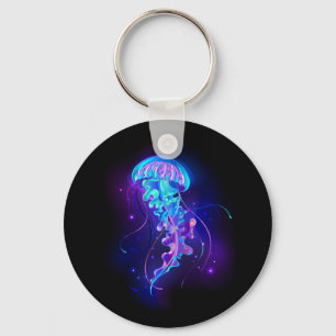 Vibrant Colour Glowing Jellyfish Keychain