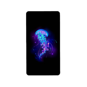 Vibrant Colour Glowing Jellyfish Label