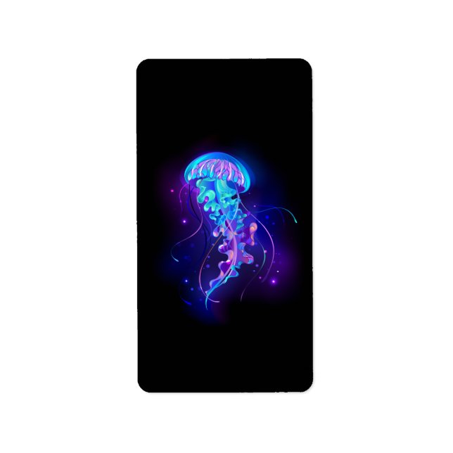 Vibrant Colour Glowing Jellyfish Label (Front)