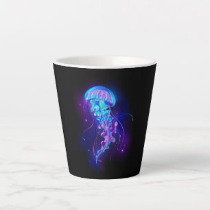 Vibrant Colour Glowing Jellyfish Latte Mug