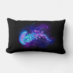 Vibrant Colour Glowing Jellyfish Lumbar Pillow