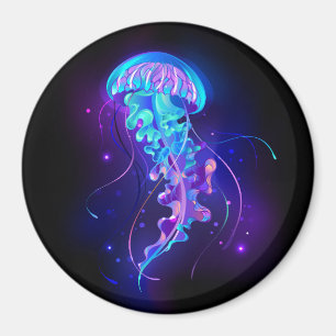 Vibrant Colour Glowing Jellyfish Magnet