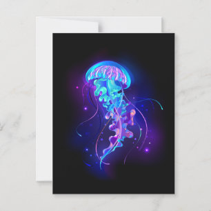 Vibrant Colour Glowing Jellyfish Magnetic Invitation
