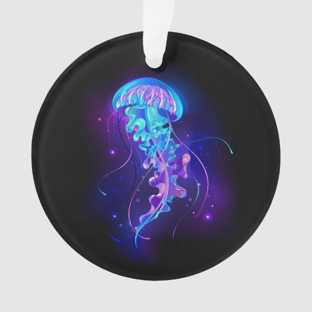 Vibrant Colour Glowing Jellyfish Ornament (Front)
