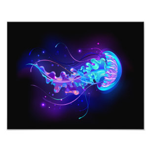 Vibrant Colour Glowing Jellyfish Photo Print
