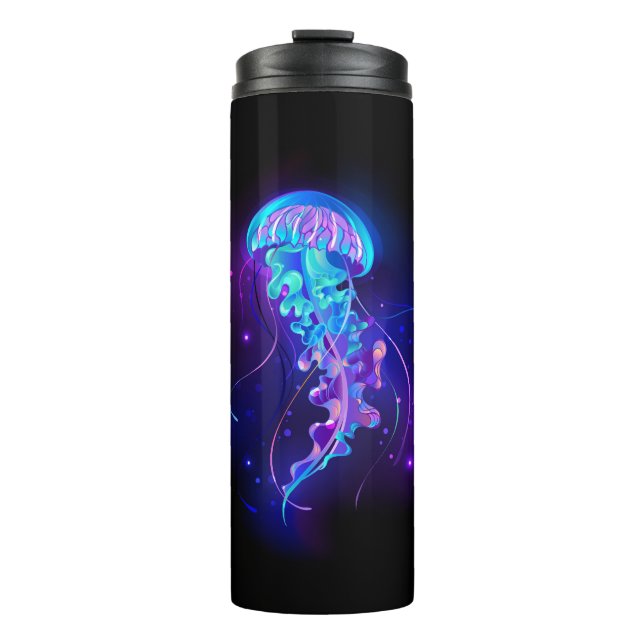 Vibrant Colour Glowing Jellyfish Thermal Tumbler (Front)