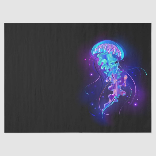 Vibrant Colour Glowing Jellyfish Tissue Paper (Front)