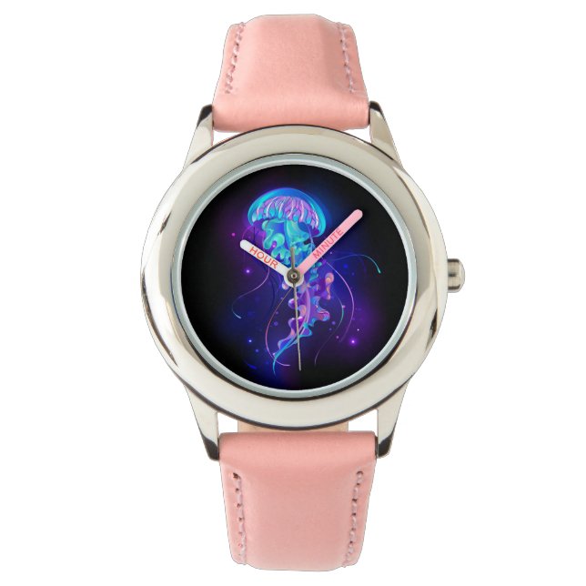 Vibrant Colour Glowing Jellyfish Watch (Front)