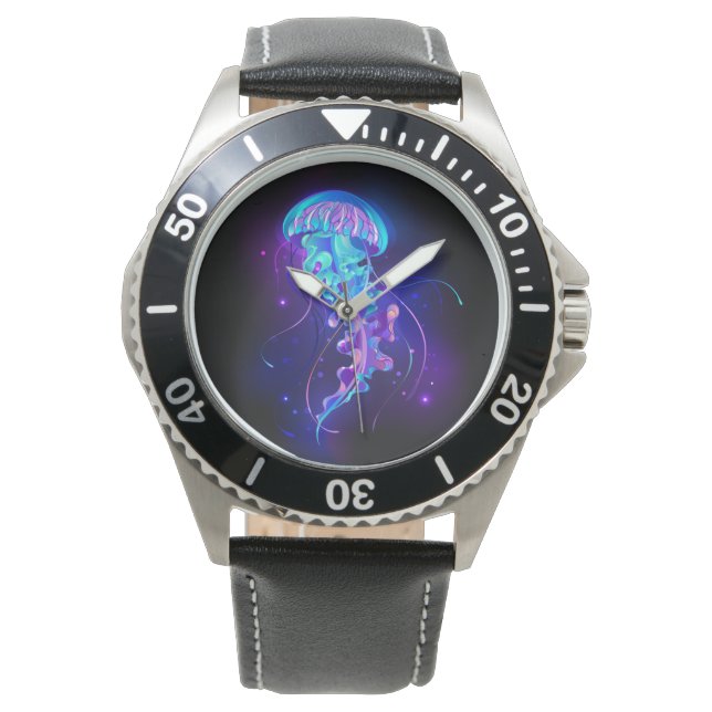 Vibrant Colour Glowing Jellyfish Watch (Front)
