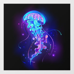 Vibrant Colour Glowing Jellyfish Window Cling