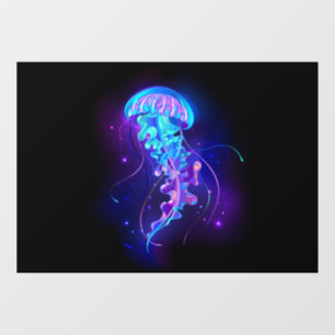 Vibrant Colour Glowing Jellyfish Window Cling