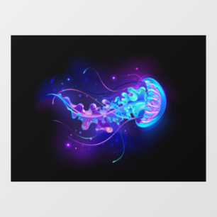 Vibrant Colour Glowing Jellyfish Window Cling