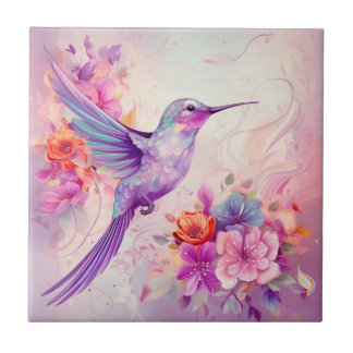 Vibrant Colour Hummingbird Tile