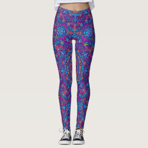 Vibrant Colour Mandala Geometric Yoga Hip Retro    Leggings