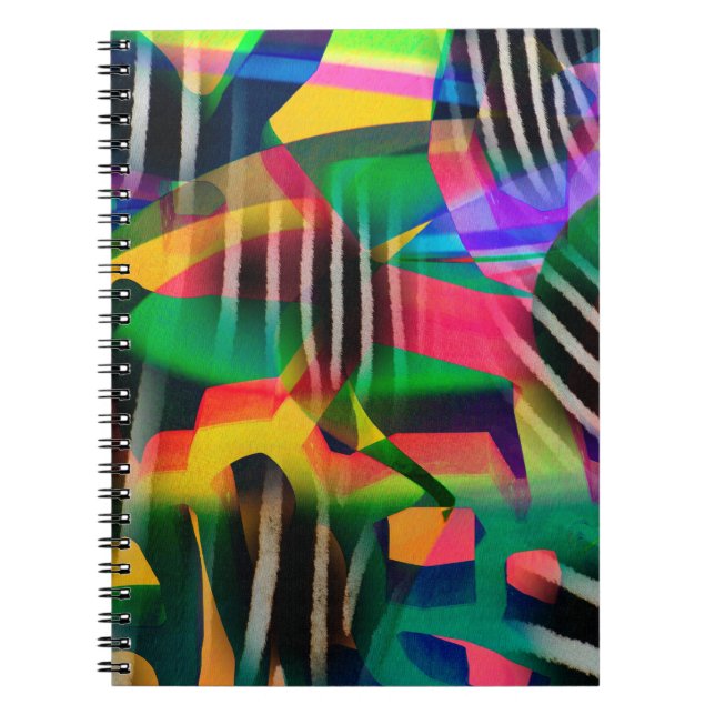 vibrant colour mixed digital pattern design made w notebook (Front)