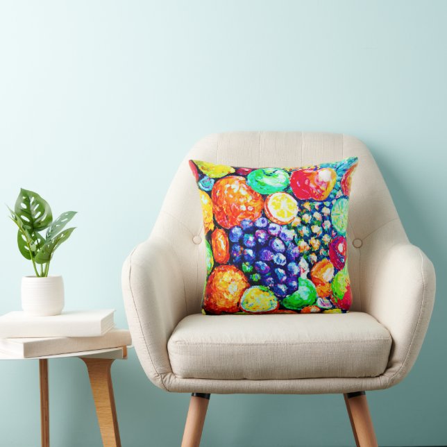 Vibrant Colour of Fruits. Buy Now Throw Pillow (Chair)