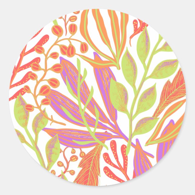 Vibrant colour print classic round sticker (Front)