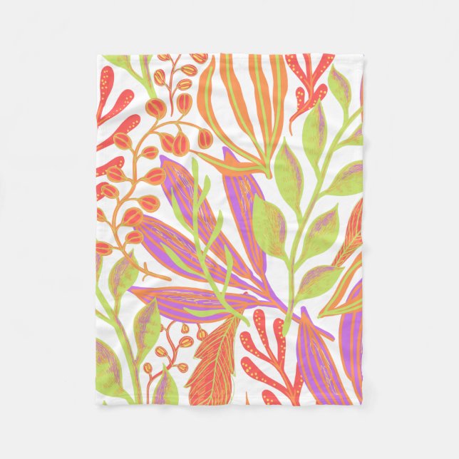 Vibrant colour print fleece blanket (Front)