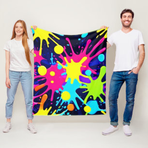 Vibrant Colour Splash Fleece Blanket