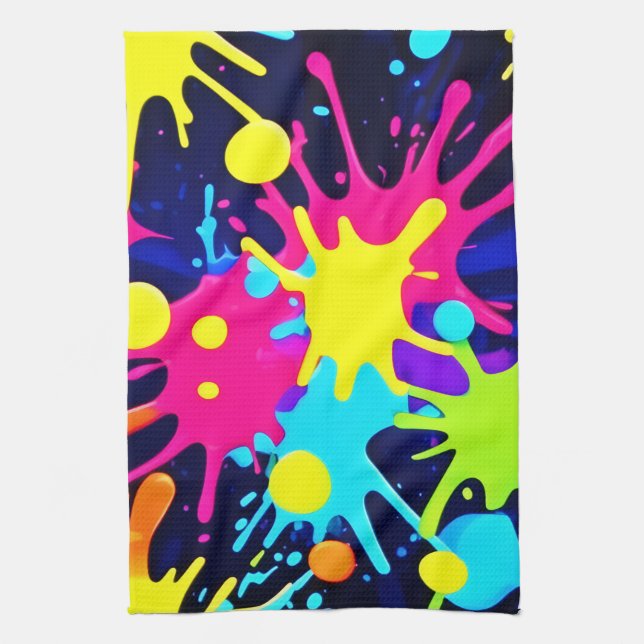 Vibrant Colour Splash Kitchen Towel (Vertical)