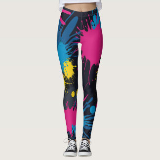 Vibrant colour splash leggings