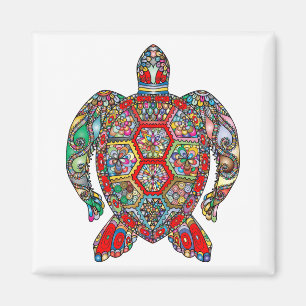 Vibrant colour turtle magnet
