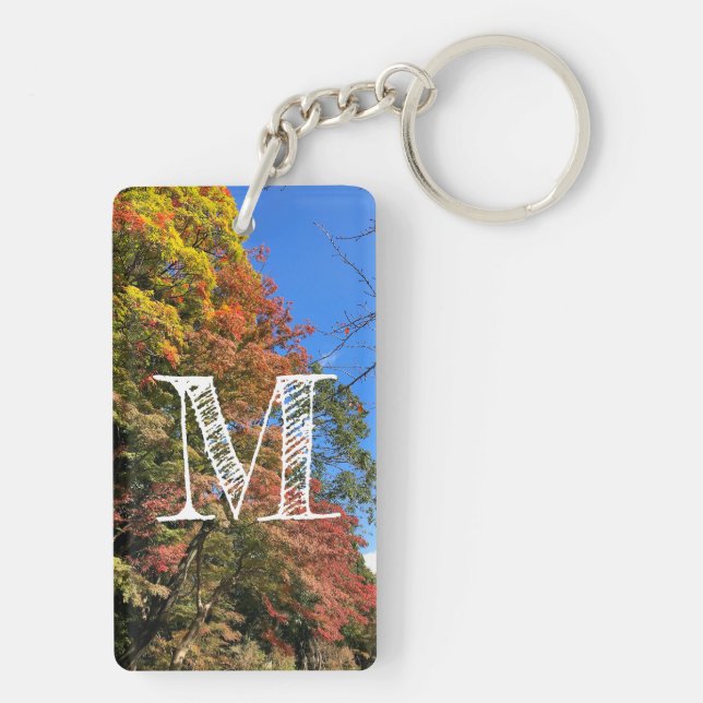 Vibrant Coloured Maples Keychain (Back)