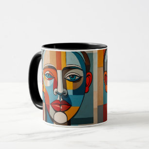 Vibrant Colourful Abstract Face Painting Mug
