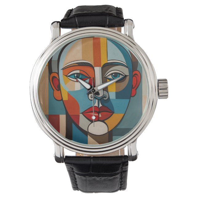 Vibrant Colourful Abstract Face Painting  Watch (Front)
