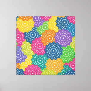 Vibrant Colourful Abstract Flowers Canvas Print
