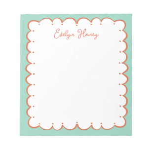 Vibrant Colourful Bold Colours Wavy Border Notepad