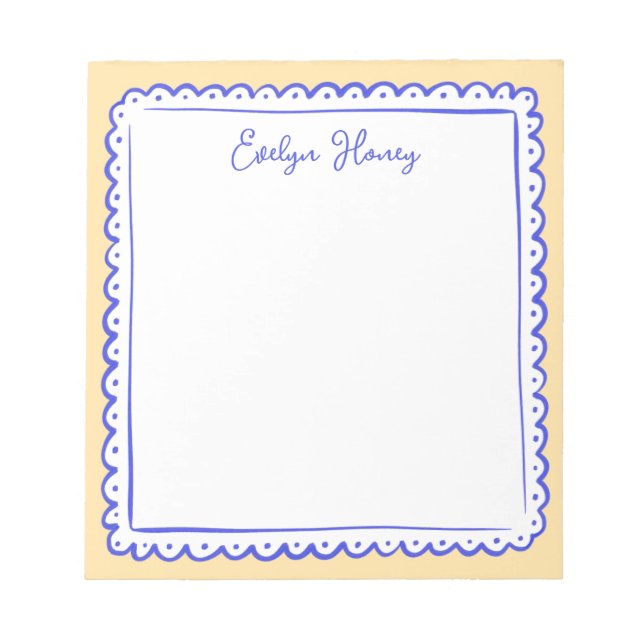 Vibrant Colourful Bold Colours Wavy Border Notepad (Front)