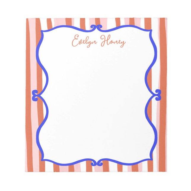 Vibrant Colourful Bold Colours Wavy Border Notepad (Front)