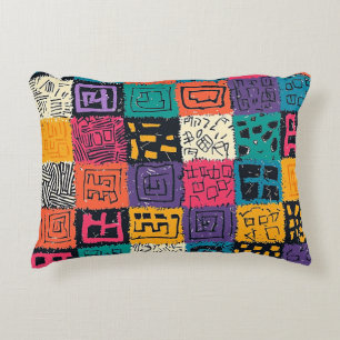 Vibrant Colourful Box Pattern (1) Accent Pillow