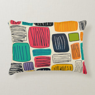Vibrant Colourful Box Pattern (2) Accent Pillow