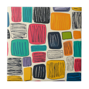 Vibrant Colourful Box Pattern (2) Tile
