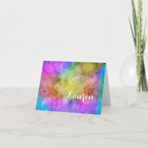 Vibrant Colourful Colour Block Watercolor Thank Yo You Card