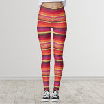 Vibrant Colourful Fabric Stripes Pattern Leggings<br><div class="desc">Vibrant Colourful Fabric Stripes Pattern</div>