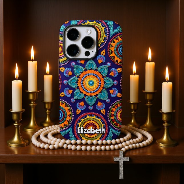 Vibrant Colourful Floral Abstract Patterned Design iPhone Case (Creator Uploaded)