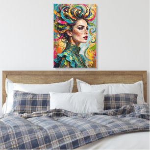 Vibrant Colourful Floral Goddess Texture  Canvas Print