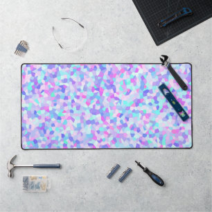 Vibrant Colourful Funky Boho Groovy Sprinkle Mosai Desk Mat