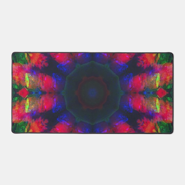 Vibrant Colourful Geometric Abstract  Desk Mat (Front)
