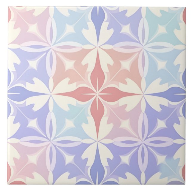 Vibrant Colourful Indian Art Geometric Pattern Tile (Front)