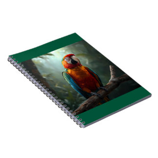 Vibrant Colourful Macaw Parrot Spiral Notebook