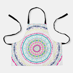 Vibrant Colourful Mandala Art Apron