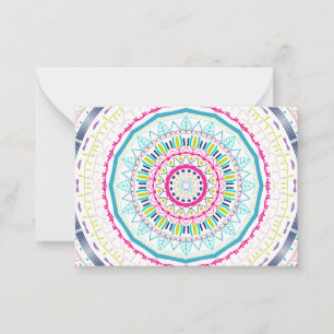 Vibrant Colourful Mandala Art Card