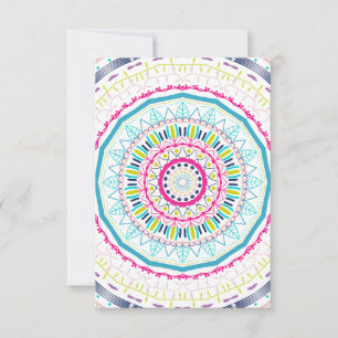 Vibrant Colourful Mandala Art Card